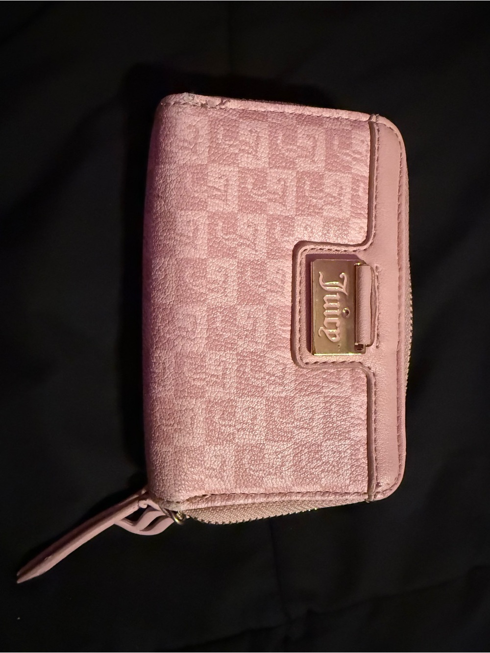 Juicy Couture Dusty Pink Monogram Zip-Around Wallet